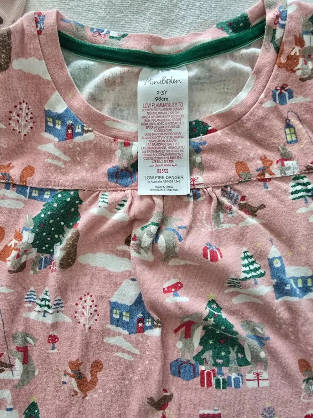 2-3Y Girls Mini Boden Long Sleeve Nightgown Bundle (Winter Village and Ballerina
